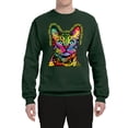 thumbnail image 2 of Cats Are Like Potato Chips Colorful Rainbow Cat Animal Lover Unisex Crewneck Graphic Sweatshirt, Forest Green, X-Large, 2 of 3