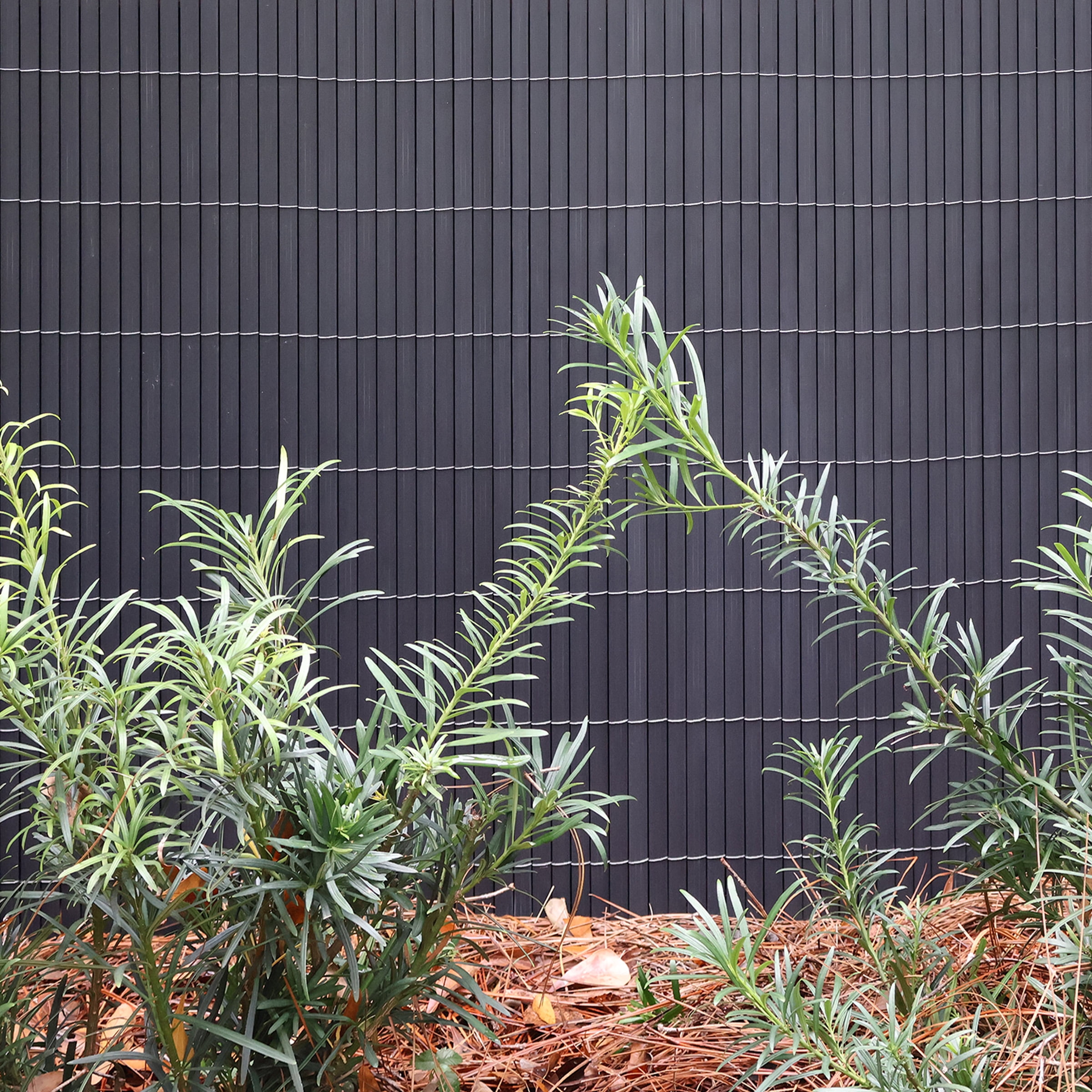 Screenguard 36in H x 10ft L Gray Faux Bamboo Privacy Screen