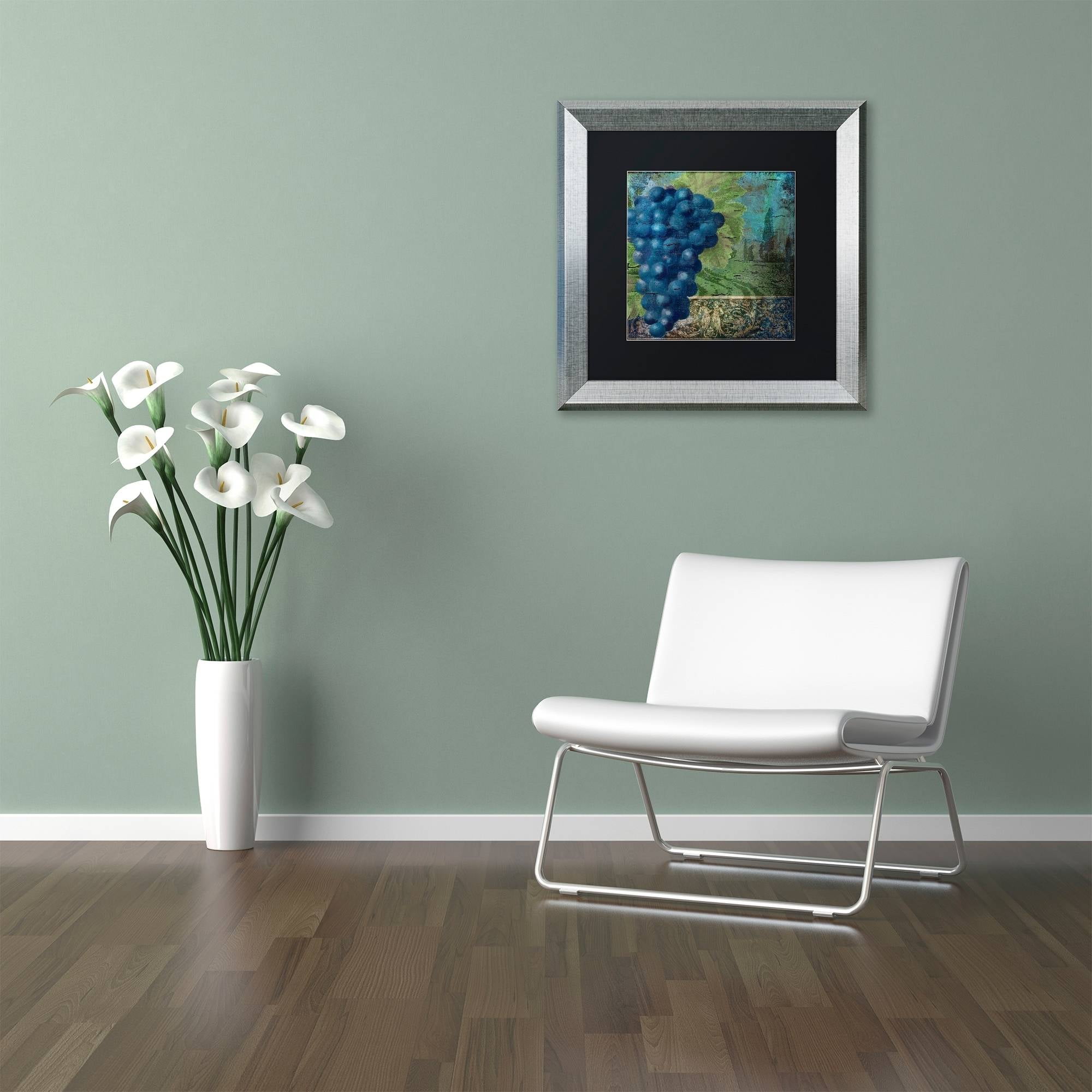 Trademark Fine Art "Vino Blu Two" Canvas Art by Color Bakery Black Matte, Silver Frame