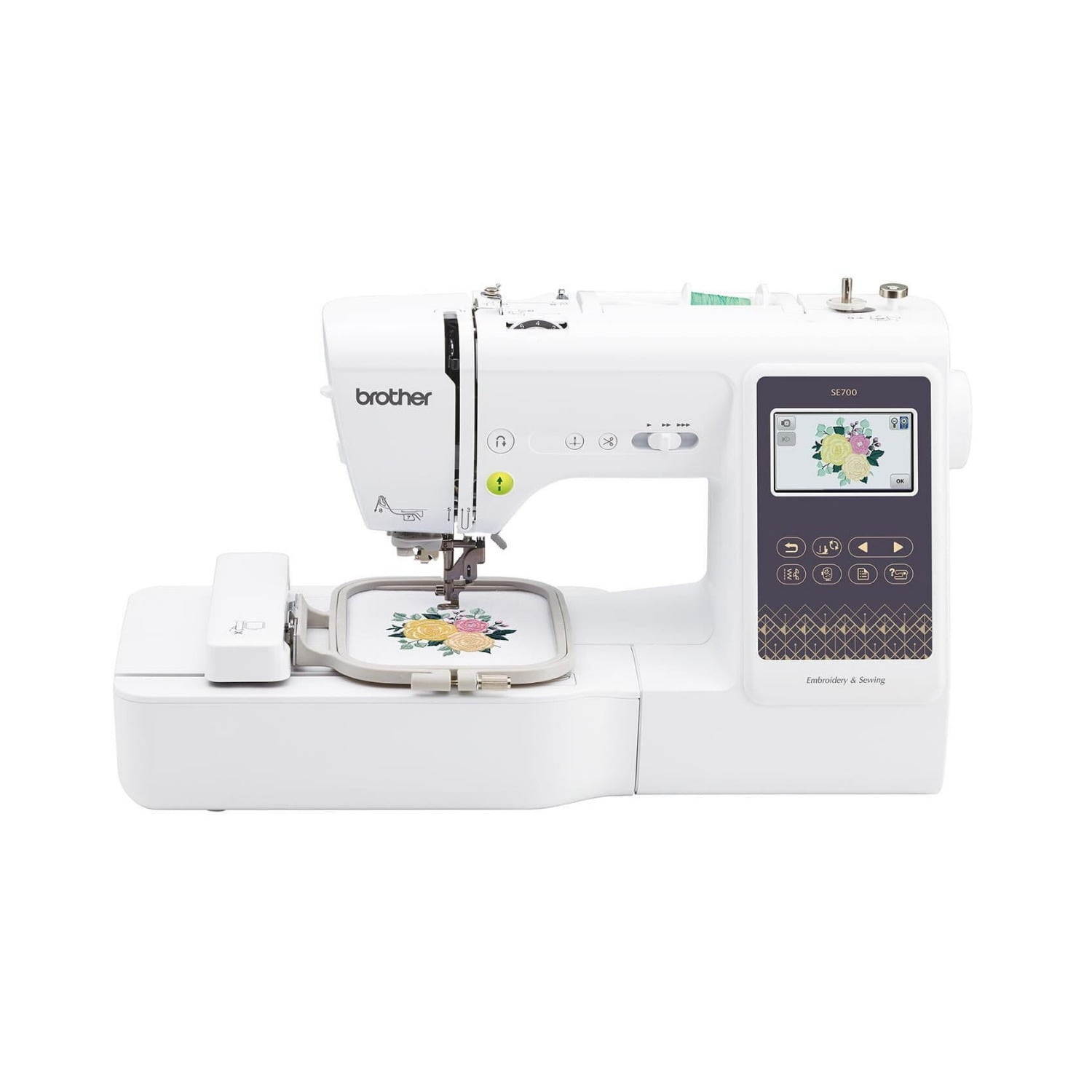 Brother SE700 Elite Computerized LCD Touchscreen Sewing and Embroidery Machine Bundle with Thread Set (2 Items)
