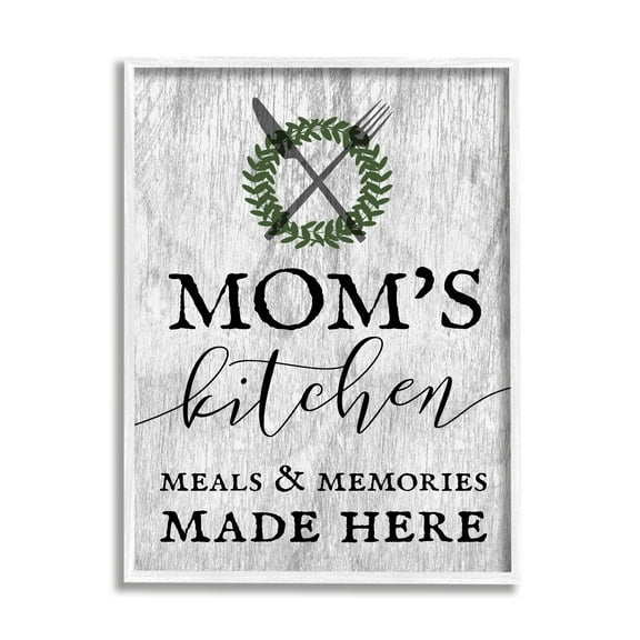 Stupell Industries Mom's Kitchen Meals and Memories, 11 x 14,Design by Daphne Polselli