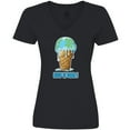 thumbnail image 3 of Inktastic Keep It Cool Melting Earth Ice Cream Cone Women's V-Neck T-Shirt, 3 of 5