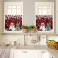 thumbnail image 4 of Christmas Snowman Kitchen Curtains and Valances Set, Xmas Tree Ball Winter Fir Leaf Elk Red Plaid Rod Pocket Window Valance Window Curtain Panels for Living Room Bedroom Laundry, 27.5x24in, 3 Pieces, 4 of 7