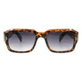 thumbnail image 2 of Womens Beveled Rectangular Frame Sunglasses Designer Style UV 400 Tortoise, 2 of 4