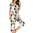 thumbnail image 4 of Womens Pajama Set Short Sleeve Halloween Pumpkin Ghost Bat Print Night Comfort Pajama Cute Two Piece Sleepwear Nightwear Sleep Set, 4 of 6