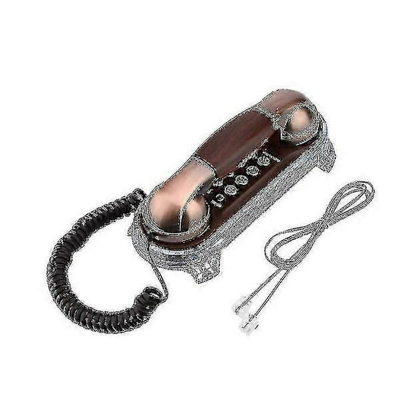 Antique Retro Wall Mounted Telephone Corded Phone Landline Stylish Phone Red Copper.