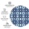 thumbnail image 3 of Honeii Vintage Blue print Leather Coaster Set of 4, ideal for safeguarding your furniture from drinks spills and effortless cleanup-Round Shape, 3 of 6
