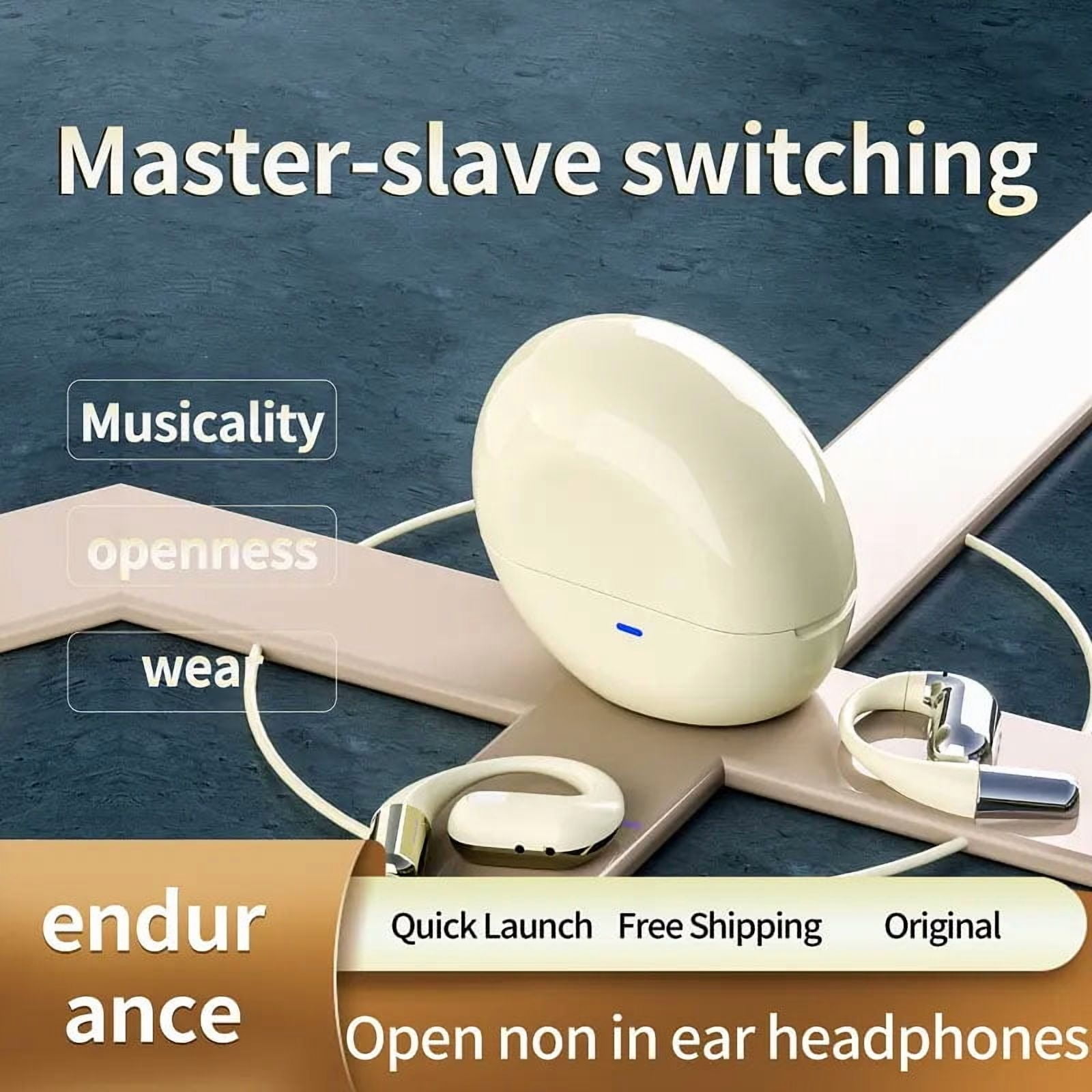 Wireless Bluetooth Ear-hook OWS Earphones Bluetooth Earbuds for Google Pixel 9/Pro/Pro XL/9a Phones - Over the Ear Headphones True Stereo Charging Case Hands-free Mic Headset
