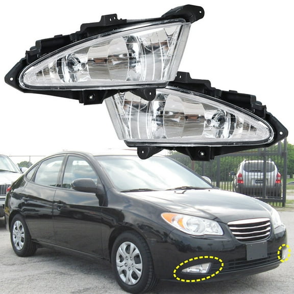 Pair of Fog Light Lamps Kit Fit for Hyundai Elantra 2007-2010