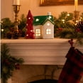 thumbnail image 5 of Christmas Snow House Ceramic Decor, Lighted Green Roof Village House with LED and Classic Style, Ornament for Home, Mantel, Tabletop, Holiday, Party, Seasonal, Gift, Display, Multicolor A, 5 of 6