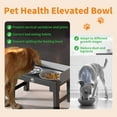 thumbnail image 3 of Elevated Dog Bowls 6 Height Adjustable Raised Dog Bowl Stand with Stainless Steel and Slow Feeder Bowl with Baffle Non-Slip Pet Bowls for Tall Large Medium Small Dogs Cats Grey, 3 of 12