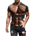thumbnail image 3 of Funky Fake Muscle Tee Shirts Mens 2024 Christmas T-shirt 3D Graphic Shirts Casual Short Sleeve Tops for Party S-5XL, 3 of 6