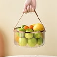 thumbnail image 2 of PRETXORVE Organization and Storage Portable Transparent Storage Basket Household Fruit Snack Dry Fruit Basket Sim-ple Living Room Red Wine Beverage Ice Bucket Basket [Light Luxury Storage], 2 of 2