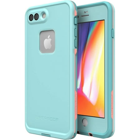 LifeProof FR Series Waterproof Case for iPhone 8 Plus & iPhone 7 Plus Only - Non-Retail Packaging - Wipeout Blue Tint/Fusion Coral/Mandalay Bay