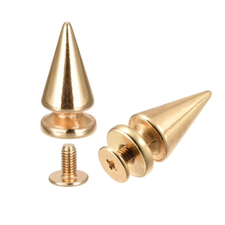 

10x20mm Screw Back Rivets Solid Leather Studs Gold Tone 30 Sets