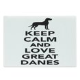 thumbnail image 1 of Dog Lover Cutting Board, Monochrome Keep Calm and Love Danes Typography Design, Decorative Tempered Glass Cutting and Serving Board, in 3 Sizes, by Ambesonne, 1 of 2