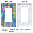 thumbnail image 3 of Yayeee Rocker Switch Wall Plate 3-Gang 6.5"x4.6" Home Decorative Outlet Cover, Colorful Geometric Pattern, 3 of 6