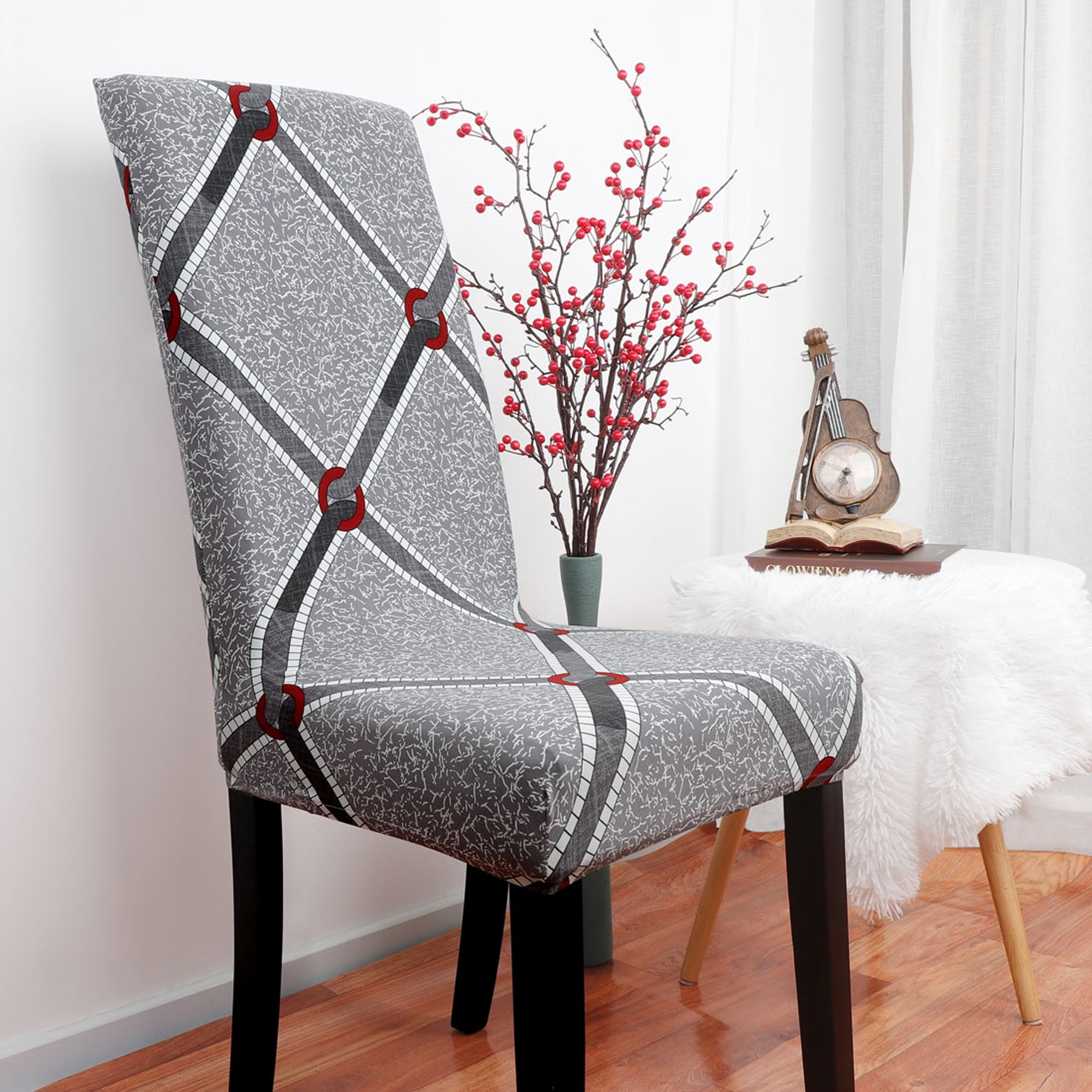 Details about   new Crushed Velvet Dining Chair Covers Stretchable Christmas Slipcover Decor 