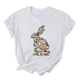 thumbnail image 2 of HOMBOM Short Sleeve Easter Shirts For Women With Eggs White T-shirts Round Neck Happy Easter Spring Tops For Women M, 2 of 3