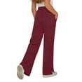 thumbnail image 4 of ATOGUTA Girl Yoga Pants Baggy Sweatpants Lightweight Straight Leg Athletic Pants with Pockets Size 6-15, Watermelon Red, 4 of 6