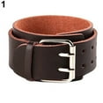 thumbnail image 5 of Ayyufe Adjustable 2 Layers Men's Leather Wristband Buckle Cuff Bangle Bracelet, 5 of 6
