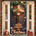 thumbnail image 2 of Christmas Decor Keep Christ in Christmas Banner Religious Celebration Theme for Holiday Parties Family Gatherings Church Events, 2 of 9