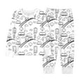 thumbnail image 5 of REDARER Kids Train DIY Doodle Print Pajama Set, Long Sleeve Two-Piece Sleepwear with Cartoon Character, Cozy & Soft Loungewear for Boys Girls,7-8 Years, 5 of 7