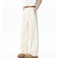thumbnail image 6 of Nmnitkp Mens Dress Pants Summer Wide Leg Suit Pants, Elastic Back Waist Straight Leg Casual Trousers, Lightweight Breathable Wrinkle-Resistant Loose Business Streetwear Pants Khaki,4XL, 6 of 6