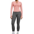 thumbnail image 3 of YHCY 2PC Womens Stretchy Yoga Matching Set Zip Up Long Sleeve Thumbhole Jacket Matching Elastic Waist Tummy Control Leggings Elegant Casual Soft Activewear Athletic Workout Clothes Rose Gold Xl, 3 of 9