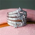 thumbnail image 3 of K-KED Women Party 925 Silver Cubic Zirconia Rings Delicate Jewelry Wedding Ring Gifts Sz 6-10-Style 4-7, 3 of 4