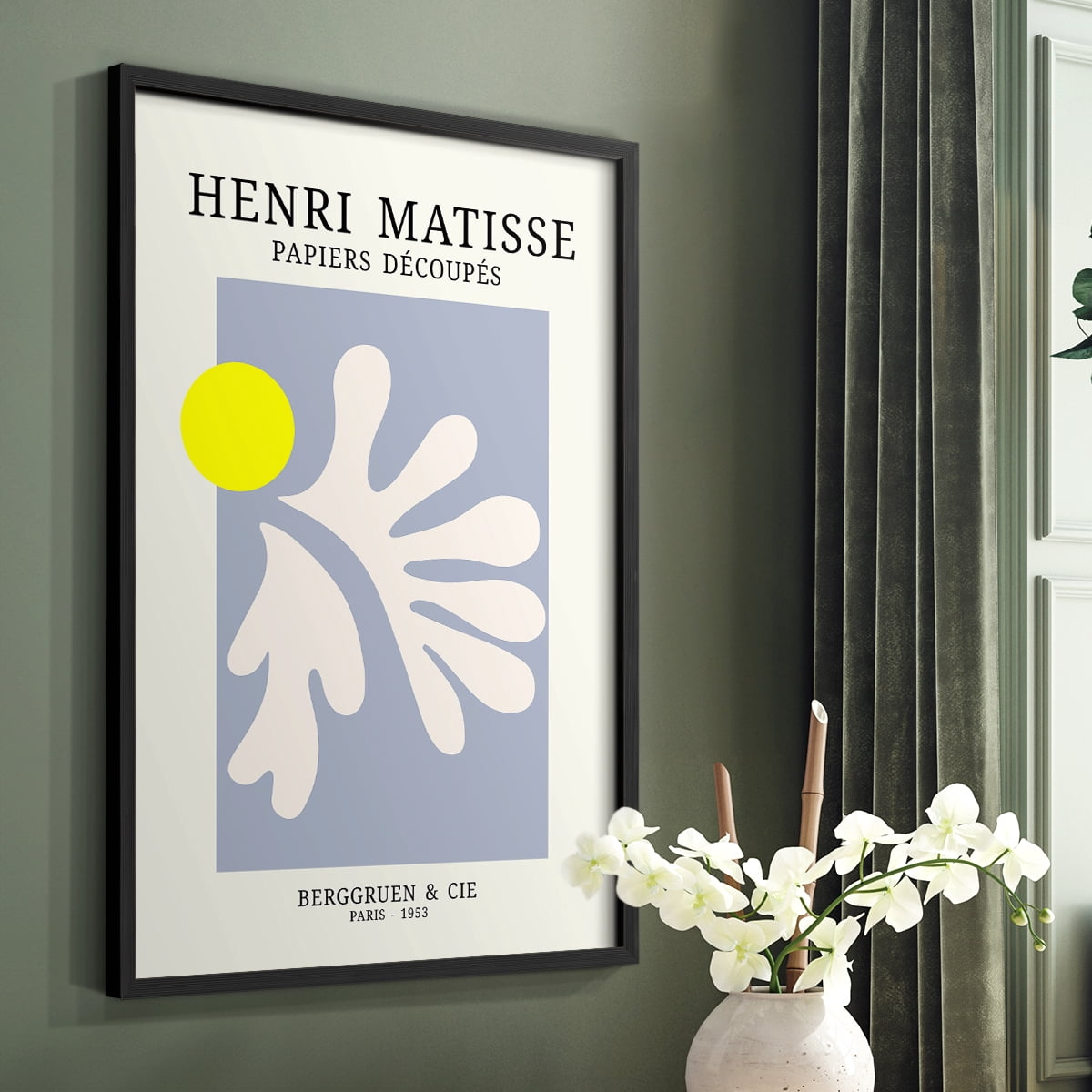 Matisse CDVIII in Black Solid Wood Framed Print No Nail Hanging