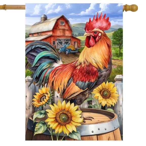 Briarwood Lane Farmyard Rooster House Flag