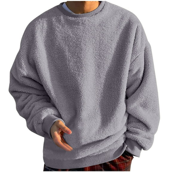 Viikei Mens Clothes on Clearance,Gifts for Men Fashion Men Comfortable Solid Casual Tops Long Sleeve Round-Neck Sweatshirt
