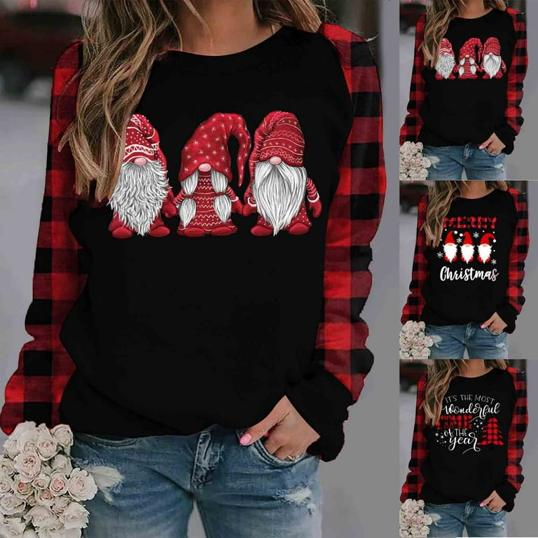 Lastesso Womens Buffalo Plaid Sweatshirt for Women Trendy Plus
