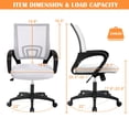 thumbnail image 2 of CL.HPAHKL Ergonomic Task Office Chair, Mesh Computer Chair with Lumbar Support Adjustable Mid Back Swivel Rolling Chair with Armrests, Ideal for Home Office & Study, White, 2 of 7
