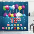 thumbnail image 1 of Ambesonne Colorful Shower Curtain, 18 Birthday Balloons, 69"Wx84"L, Blue and White, 1 of 3