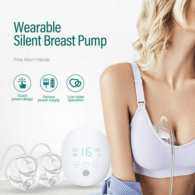 Double Wearable Electric in-Bra Breast Pump 16 Speeds 3 Modes Automatic  Massage Expression