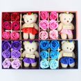 thumbnail image 2 of 6Pcs Artificial Soap Rose Flower Bear Doll Valentine Day Gift Party Decoration, 2 of 8