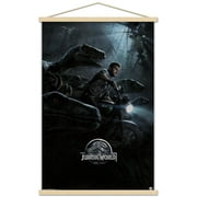 Jurassic World - One Sheet Wall Poster with Wooden Magnetic Frame, 22.375" x 34"