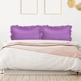 thumbnail image 6 of Unique Bargains 4-Piece Satin Ruffled Edge Pillow Shams, Boudoir, Purple, 6 of 7