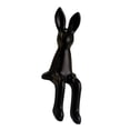 thumbnail image 2 of Escultura decorativa de conejo, estatua ligera de conejo sentado, figura creativa Negro, 2 of 9