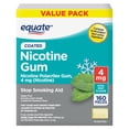 thumbnail image 3 of (2 pack) Equate Nicotine Gum 4 mg, Stop Smoking Aid, Mint Flavor, Coated, 160 Count, 3 of 11