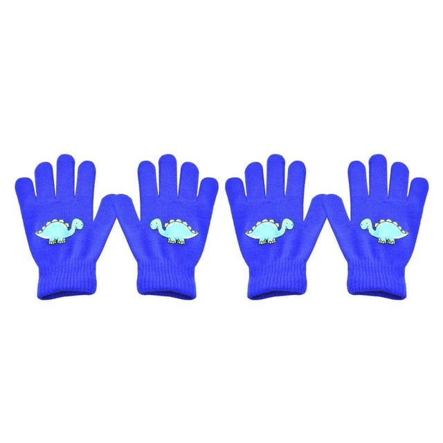 Guantes para niños sweethay Adorables cubiertas de dedos artesanales de punto cálido con patrón de dragón Azul marino Gris Azul claro Rojo púrpura claro
