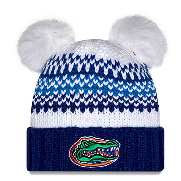 Women's New Era Royal Florida Gators Double Pom & Print Cuffed Knit Hat