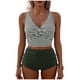 thumbnail image 2 of Traje de baño tankini para mujer, de ocio, con estampado de rayas y escote en V, con tirantes, conjunto de bikini dividido, traje de baño de dos piezas para mujer, trajes de baño tankini para mujer, t, 2 of 4