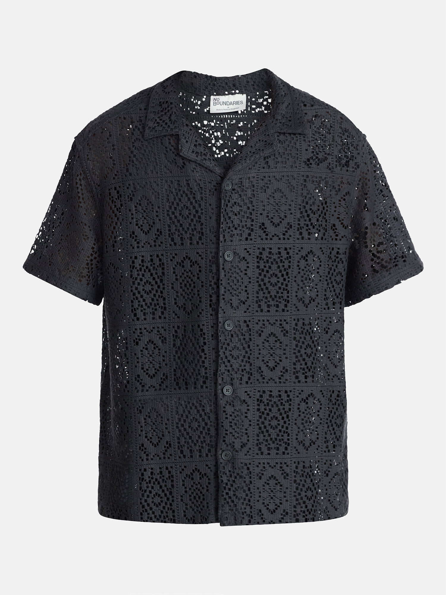 No Boundaries Crochet Shirt with Short Sleeves, Men's XS-4XLT