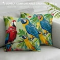 thumbnail image 3 of Creowell  Tropical Birds Toucan Throw Pillow Covers  Parrot Flowers Leaves Decorative Pillow Cases  Cushion Covers for Sofa Couch Car Bedroom Home Decor White, 3 of 5