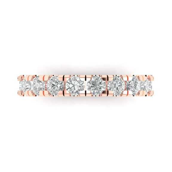 1 ctw Wedding Band for Women - 18K Rose Gold Moissanite Stackable Eternity Ring
