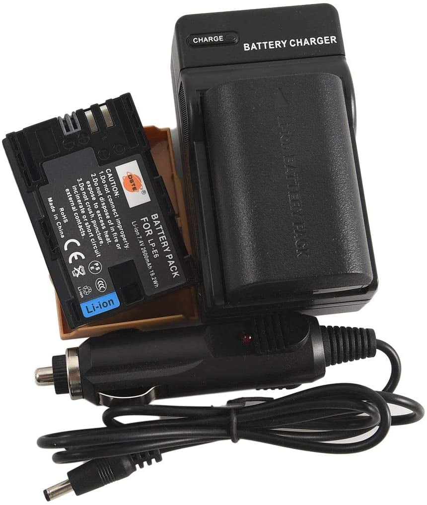 DSTE Replacement for 2x LPE6 LPE6 Battery + DC88 Travel Charger Kit