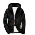 thumbnail image 2 of Nestiefly Rain Jacket Men Hoodies Waterproof Windbreaker, Lightweight Hooded Raincoat for Daily Casual Black 7XL, 2 of 4